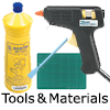 Model Railway shop - Tools And Materials - solder, glue, glue gun, glue sticks, craft knife, cutting mats, glue spreader