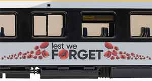 R30468 - Hornby Flirt – Greater Anglia – Class 755 – 755414 ‘Lest We Forget’ – 4 Car Train Pack
