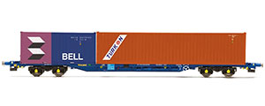 R60224 - Hornby Touax, KFA Container Wagon with 2 Containers - Era 11
