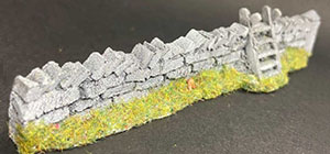 Javis - OO Roadside Dry Damaged Stone Walling - with Wood Stile - PW1WS