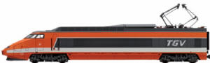 Jouef HO Guage Model Railway - Hornby International - HJ2012 SNCF TGV high-speed train original livery.