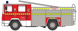 76DN007 - Oxford Diecast Dennis RS South Yorkshire Fire & Rescue Service