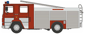 76DN008 - Oxford Diecast Dennis RS Fire Appliance Mid Suffolk Light Railway