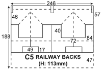 Superquick Model Card Kits - C5 Red Brick Terrace Backs Plans